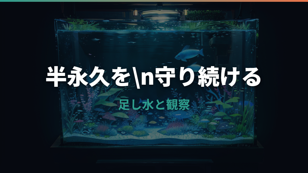 水換え不要の半永久水槽の作り方|メダカ向けに仕組みと失敗対策を解説