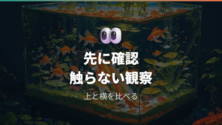 初心者が見るべき観察ポイントを先に整理する