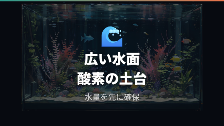 ポンプなしで飼える条件は水量と水面積で決まる