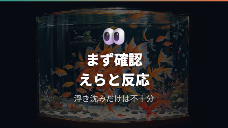 金魚の状態の見分け方はエラ・口・反応から確認する