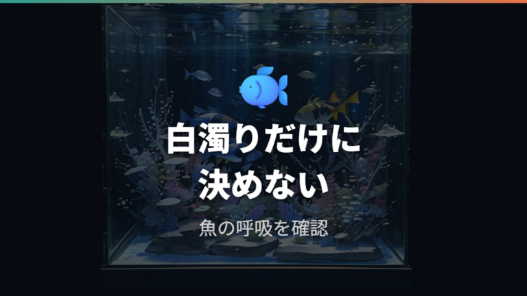 白濁りで魚が死ぬ主な原因は水質悪化を伴うケース