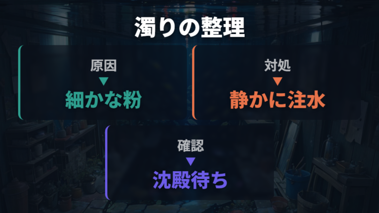 水の濁りが出る原因と対処法を押さえる