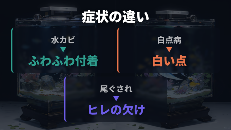 白点病や尾ぐされ病との違いを見る