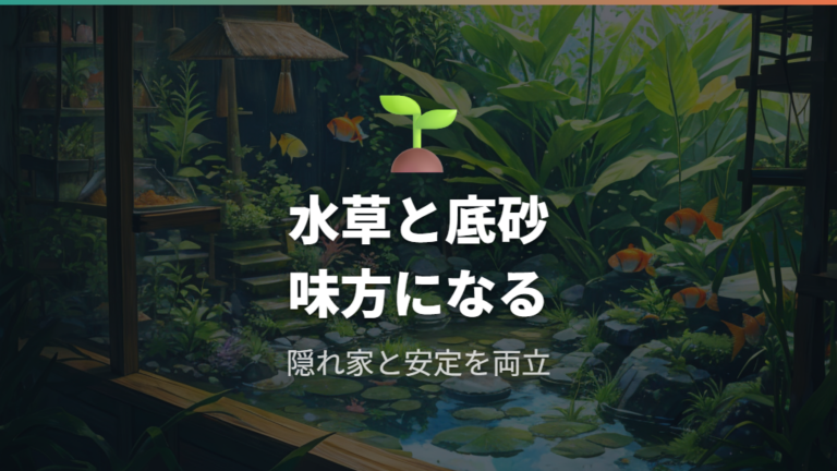 屋外飼育に必要な準備として水草と底砂を入れる理由
