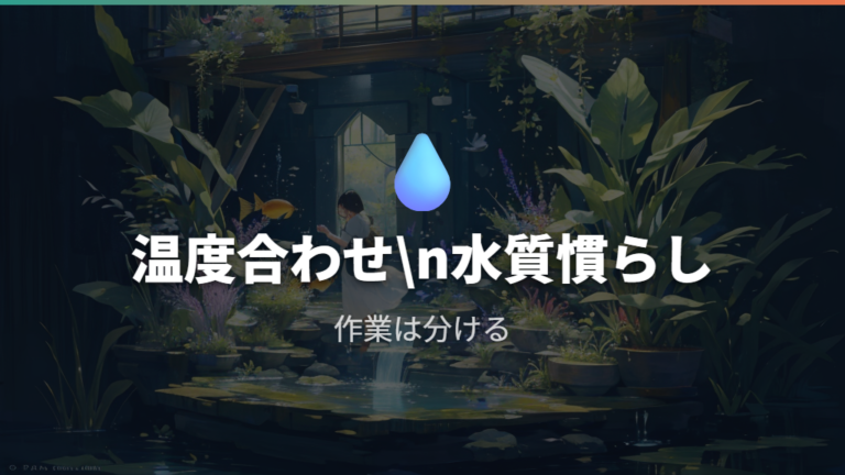 水温合わせと水合わせの違いを混同しない