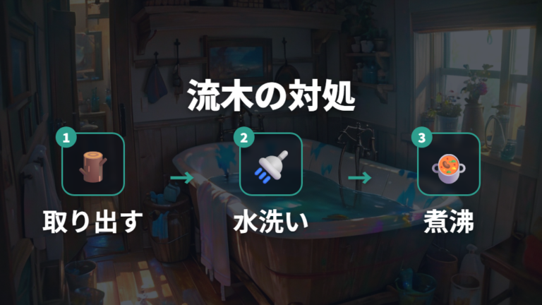 流木に白いカビが出る理由とアク抜きの手順