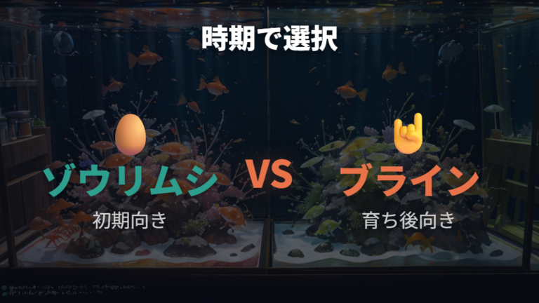 ゾウリムシとブラインシュリンプは時期と手間で選ぶ
