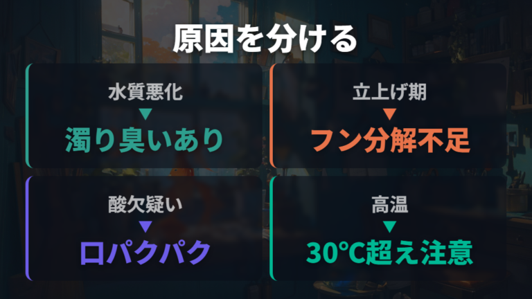 水質・酸欠・高水温を切り分ける目安