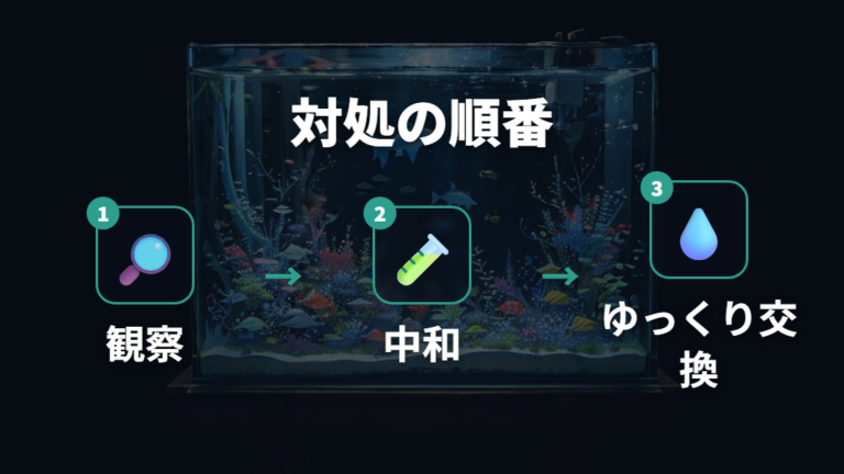 カルキ抜きを忘れた時の対処は中和と観察を先にする