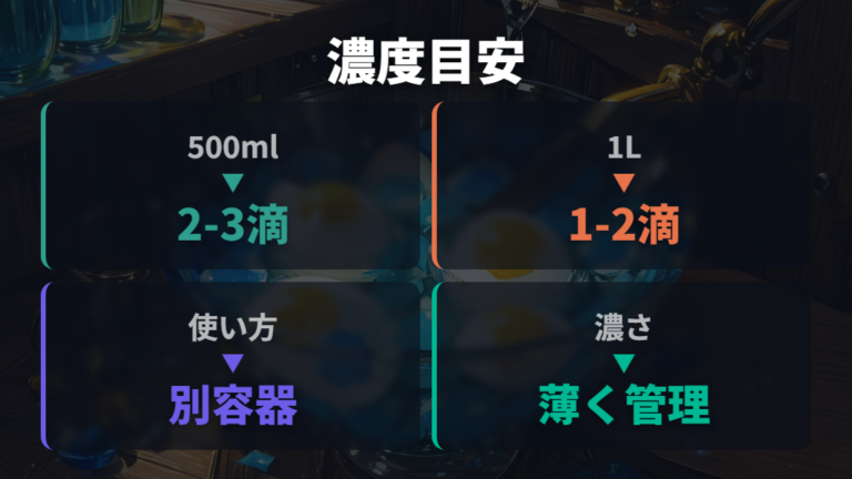 メチレンブルーを使う管理法と濃度の考え方