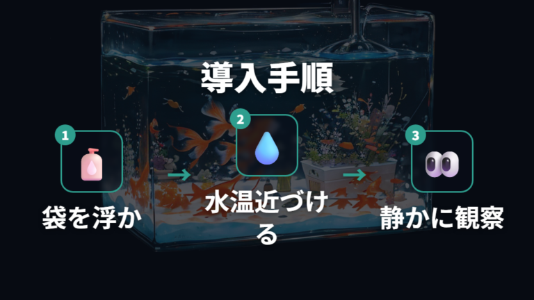 新しい金魚の水温合わせは袋浮かべから始める