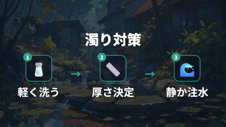 底砂の敷き方と注水手順で濁りを減らす