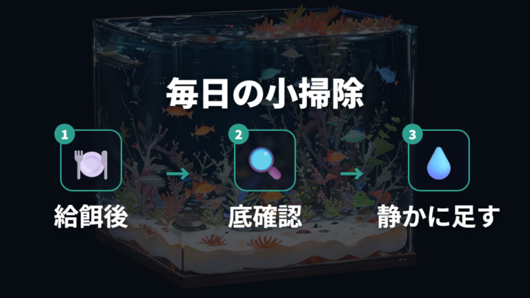 稚魚容器の水が汚れる原因と対策を毎日の掃除に落とし込む