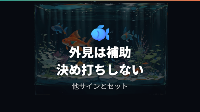 体型とヒレで見る性別の違いは補助材料にする