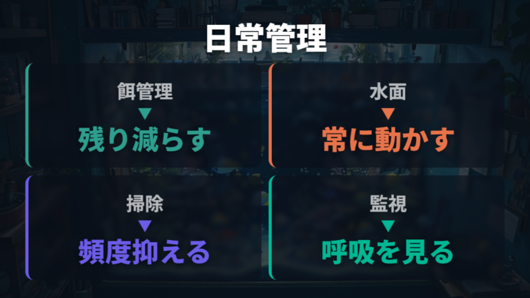 酸欠や水質悪化のリスクを増やさない日常管理