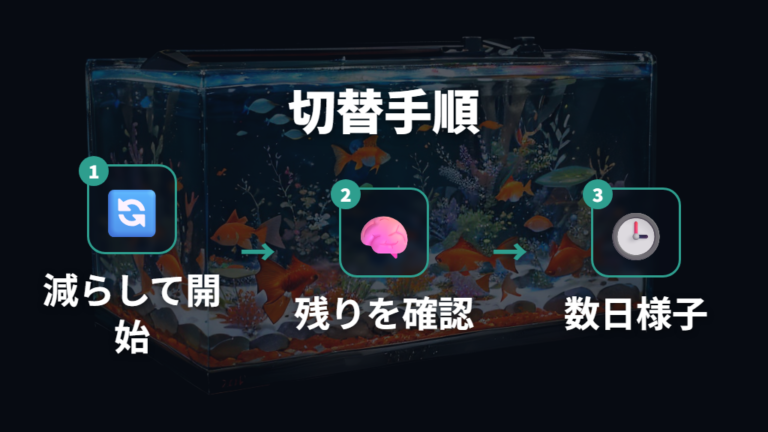 エサを切り替えるときの注意点