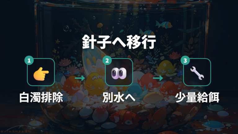 卵にカビが生えたときの対処後に針子へつなぐ