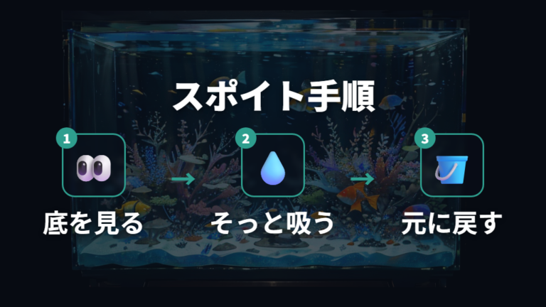 底にたまったフンの取り方はスポイトから始める