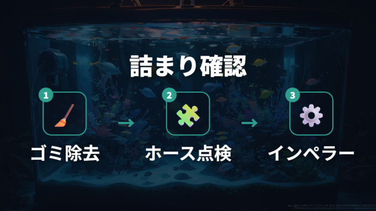 インペラーやホース詰まりの確認で流量低下を切り分ける