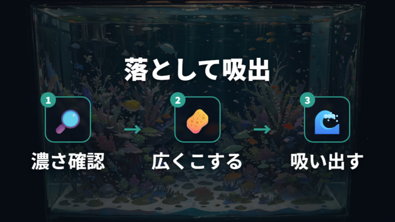 コケ汚れを落とすスポンジ掃除は落として吸い出すまでが手順