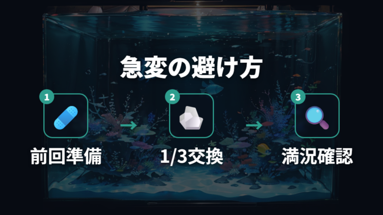 水換え頻度と水質管理の基本は急変させないこと