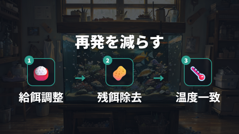 再発を防ぐ水換えと餌の管理を整える