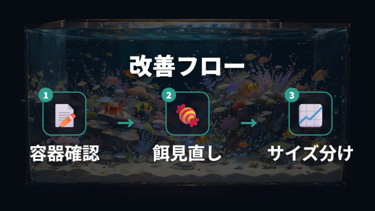 成長が遅い稚魚の改善ポイントを順番に見直す