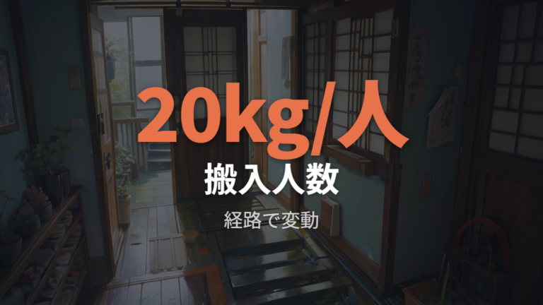 搬入と設置に必要な人数は本体重量と経路で変わる