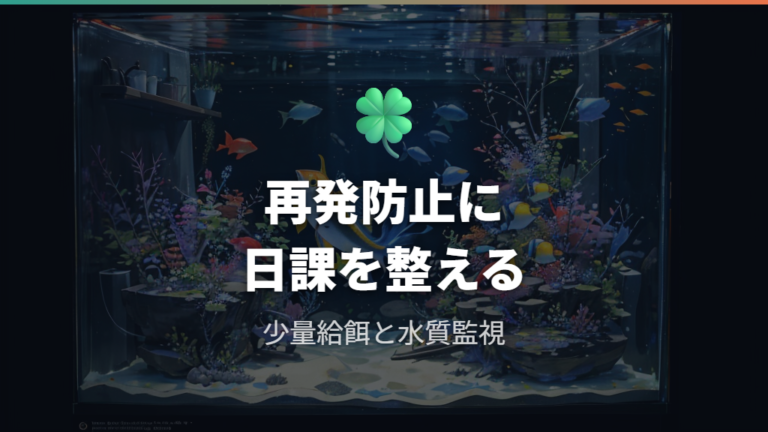 再発を防ぐ飼育管理は餌を少量にして水質を見る