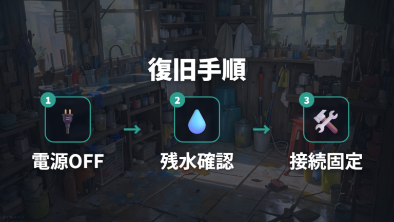 使用者が試した復旧方法を順番に再現する