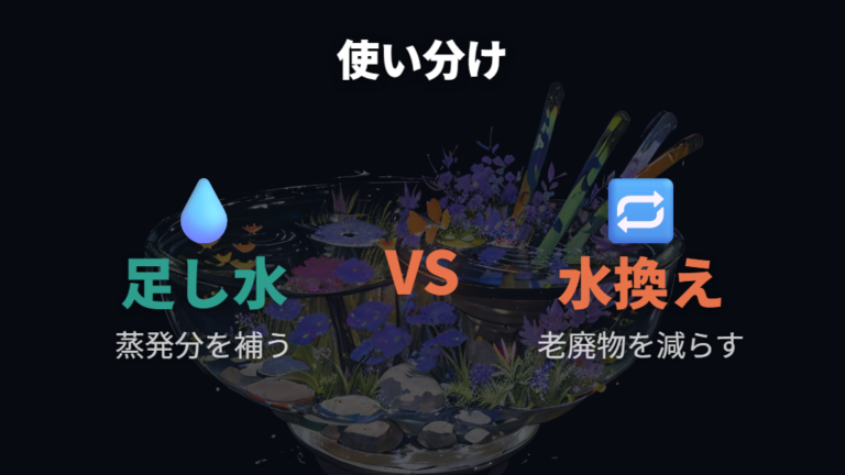 足し水と水換えの違いを屋外管理で使い分ける
