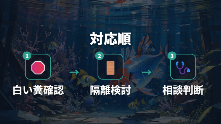 腹水病や転覆との違いがあるときは隔離と相談判断を考える
