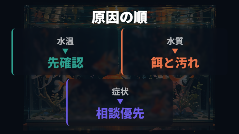 夏に元気がないときの原因は水温・水質・病気で切り分ける