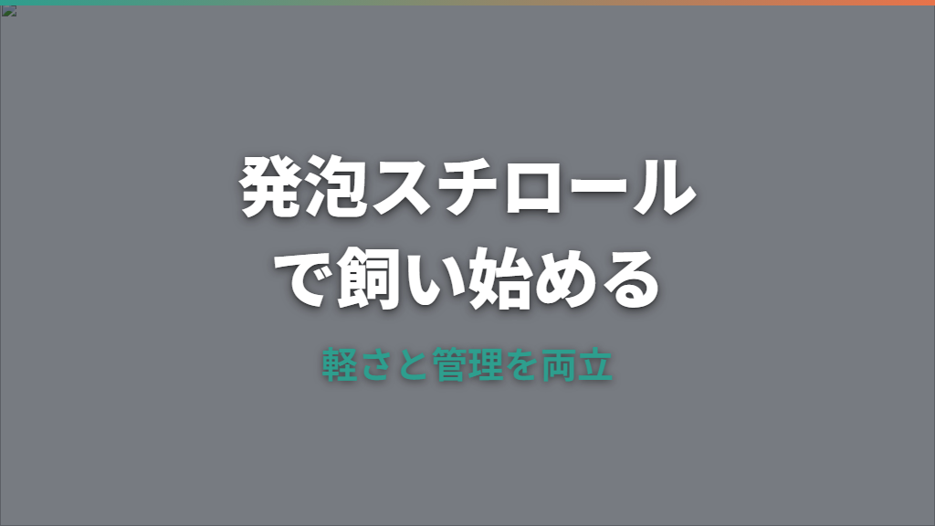 メダカを発泡スチロールで飼うメリットと注意点