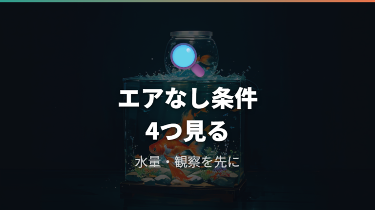 エアレーションなしで飼える条件は水量と観察で決まる