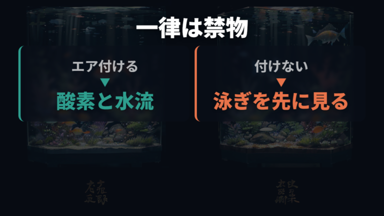 稚魚にエアレーションは必要かを一律で決めない