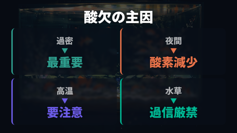 酸欠になりやすい原因は過密と夜間の酸素消費