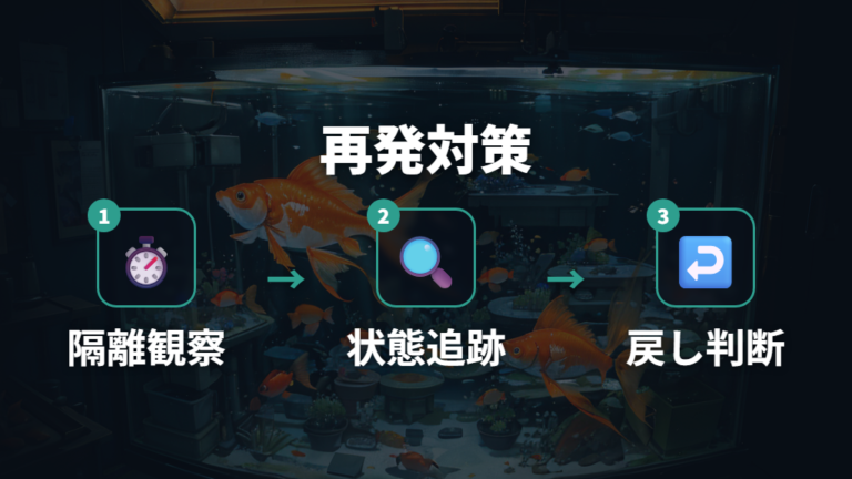再発を防ぐ予防のコツは新しい金魚の隔離と治療後の観察