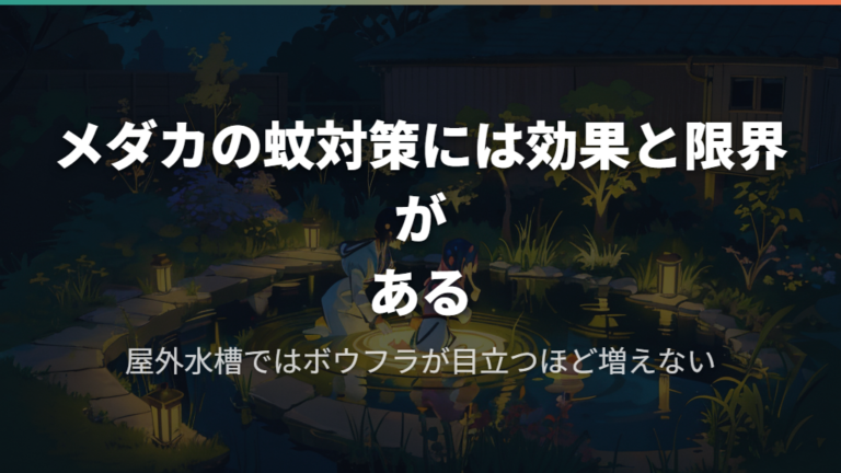 メダカの蚊対策には効果と限界がある