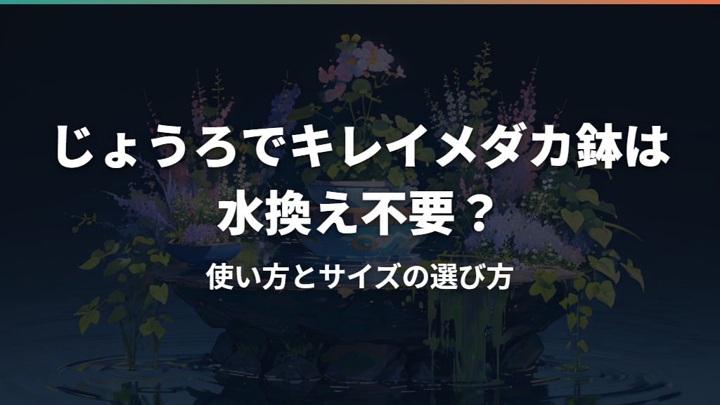 じょうろでキレイメダカ鉢は水換え不要?使い方とサイズの選び方