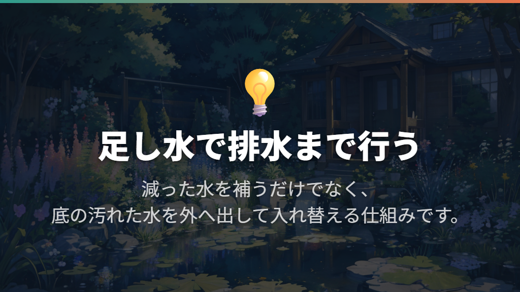 足し水が水換えになる仕組みとは