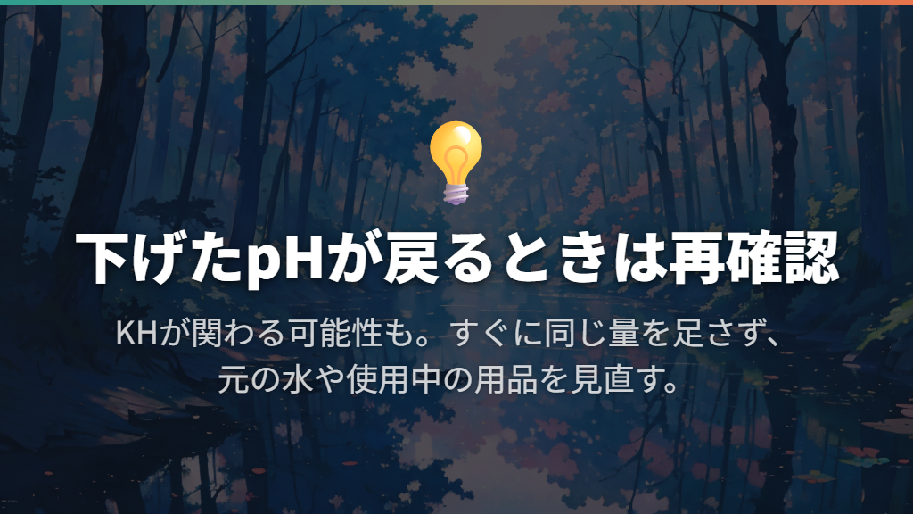 下げた後に戻る・下がりすぎるときの対応と水換え
