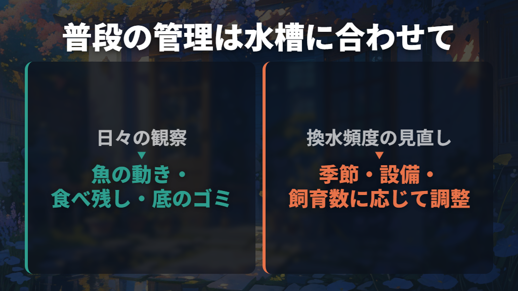 再発を防ぐ管理は飼育数と汚れ方に合わせて見直す