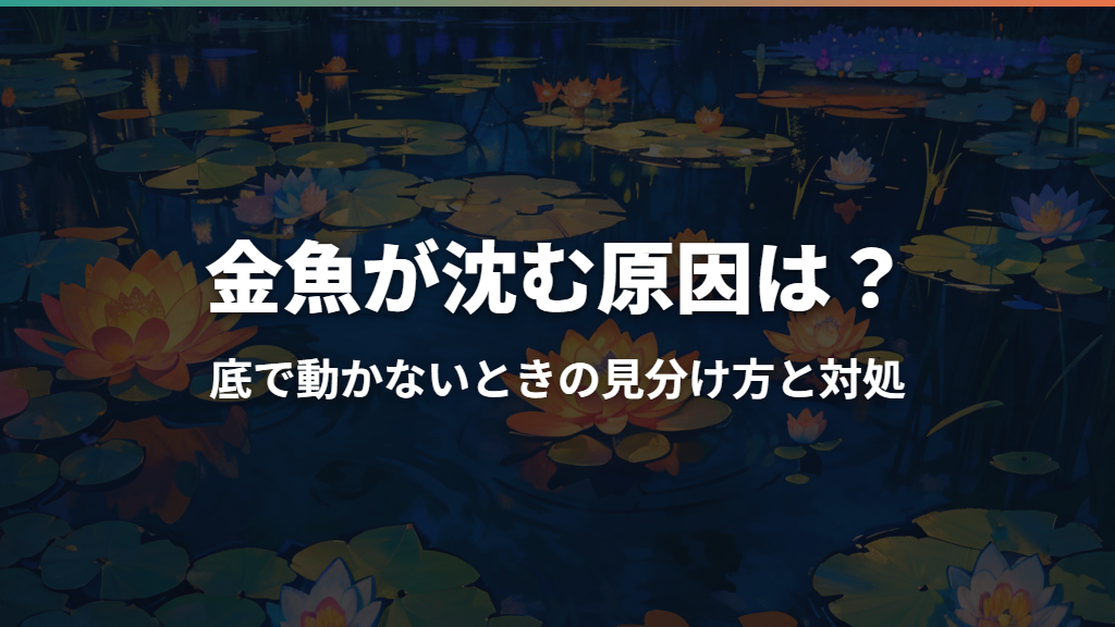 金魚が沈む原因は？底で動かないときの見分け方と対処